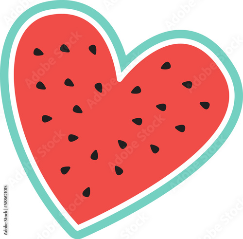 Watermelon Heart Shape