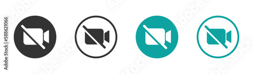 No video camera flat vector icons