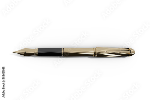Digital image of gold colored ink pen