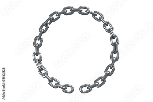 3d image of broken silver chain
