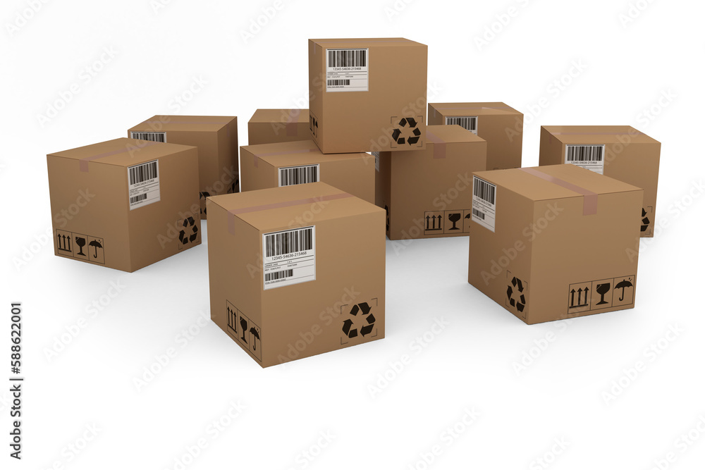 Fototapeta premium Group of composite cardboard boxes