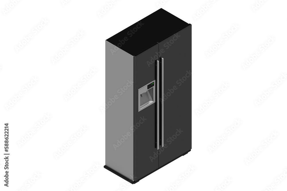 High angle view of black refrigerator High angle view of black refrigerator