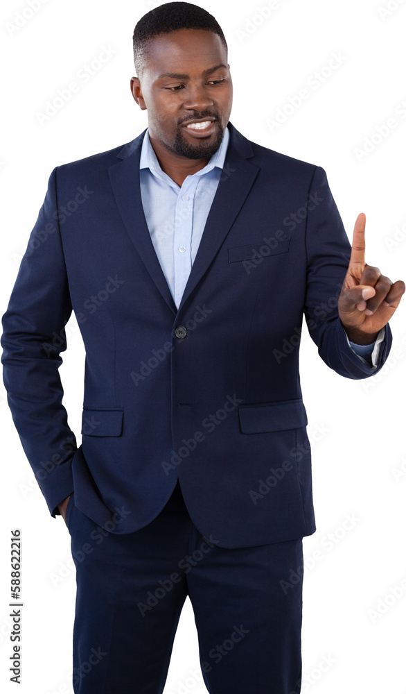 Classy businessman pointing his finger while talking Classy businessman pointing his finger while talking