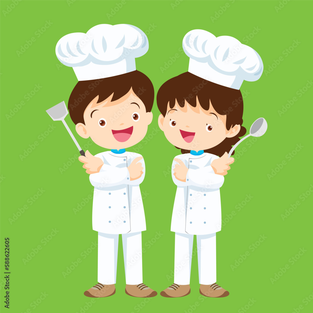 cute little chef kids boy and girl character 3 cute little chef kids boy and girl character 3