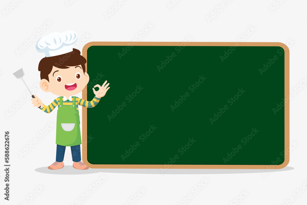 Chef Kids Cooking class design template.Cute little chef cooking meal menu Chef Kids Cooking class design template.Cute little chef cooking meal menu