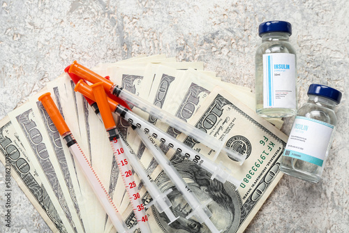 Insulin with syringes and m...