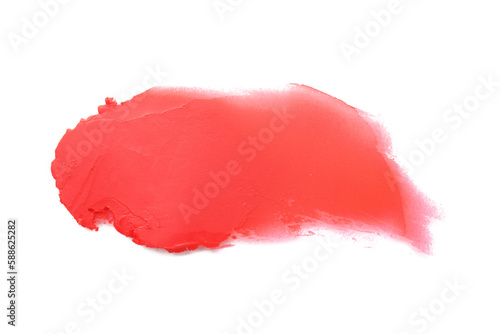Stroke of red lipstick on white background