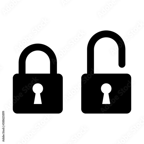 lock and unlock icon set isolated.