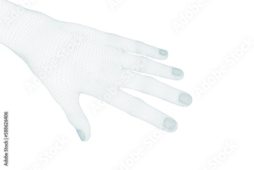 3d image of white human hand