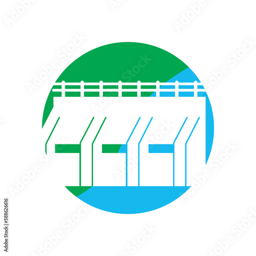 Water dam logo icon,illustration design template