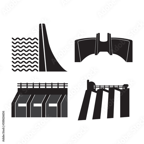 Water dam logo icon,illustration design template