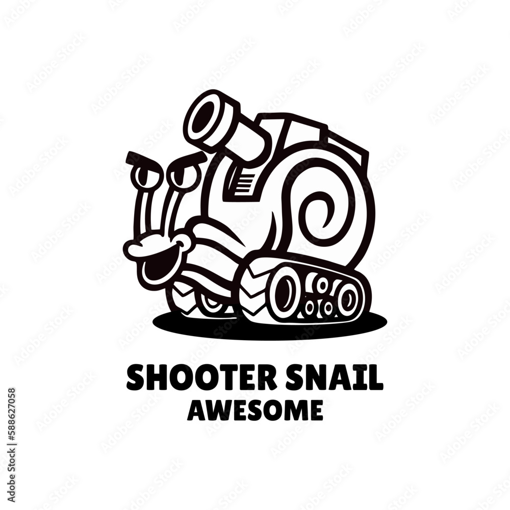 Illustration vector graphic of Shooter Snail, good for logo design