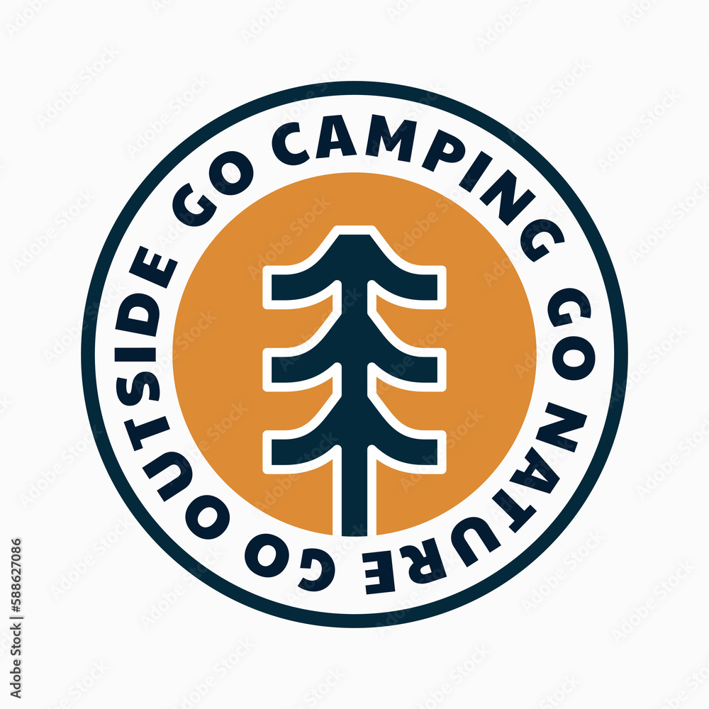 Go outside go camping go nature vector badge patch t shirt art Go outside go camping go nature vector badge patch t shirt art