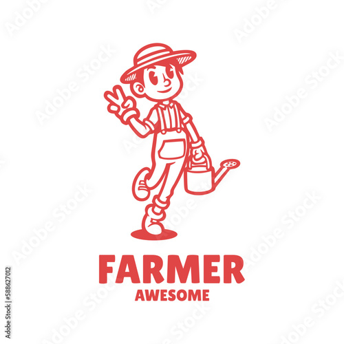 Illustration vector graphic of Farmer, good for logo design
