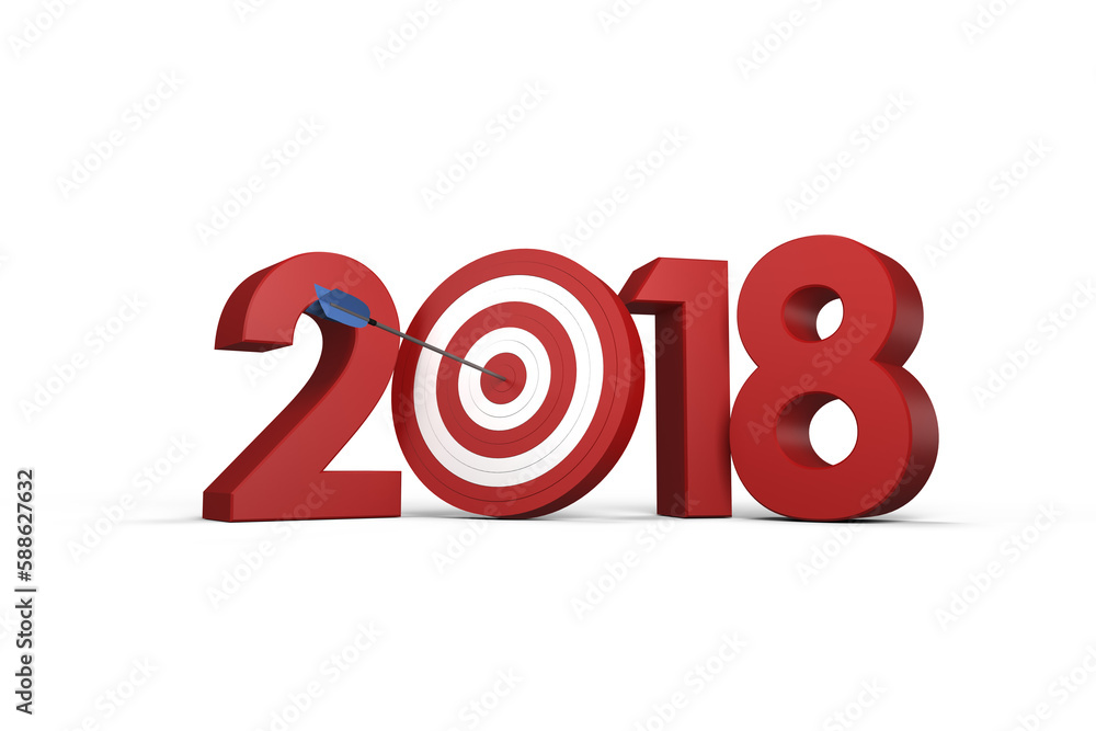 Illustration of red number with sports target Illustration of red number with sports target