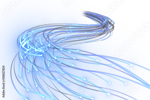 Digitally generated image of fiber optics