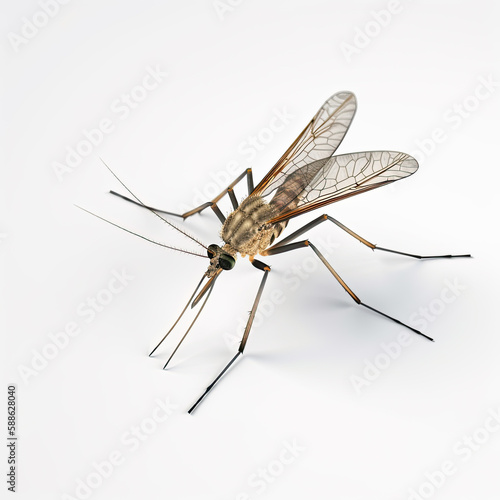 Generative AI of a mosquito isolated on white background