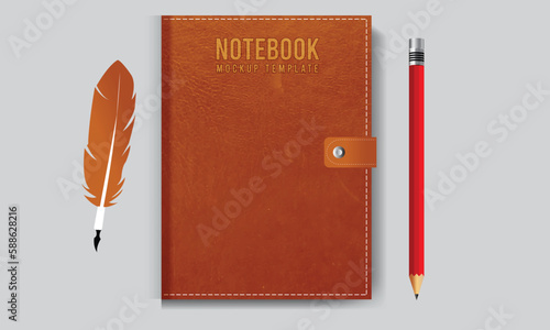 realistic notebook blank Design With Vector 