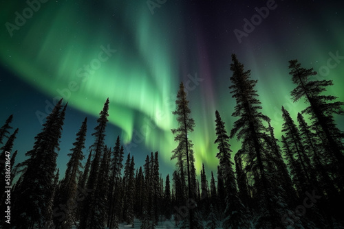 Northern lights, aurora borealis - Generative AI © lilyl
