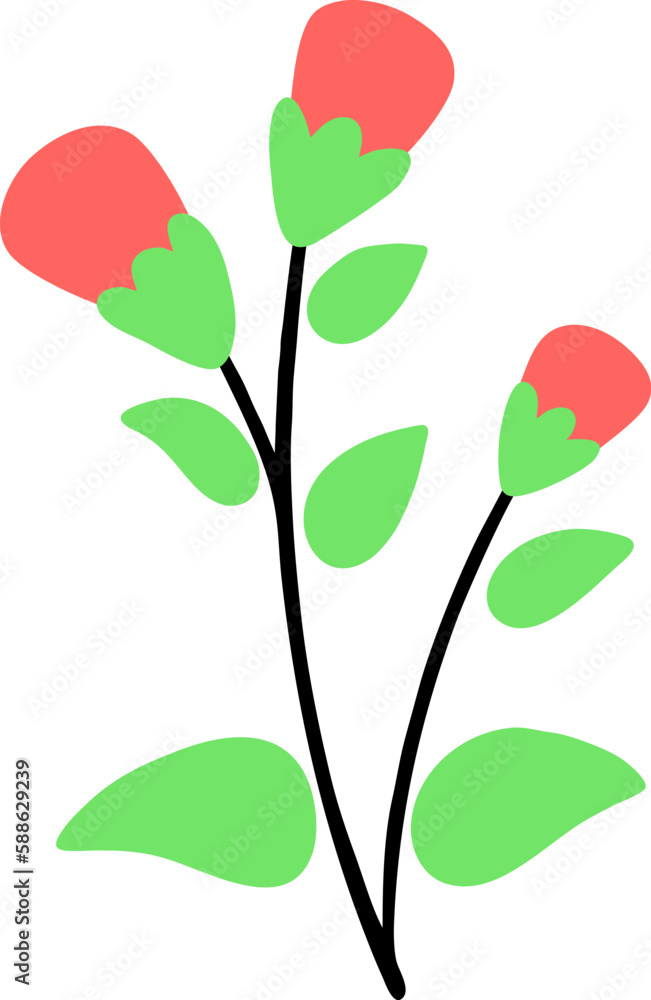 Easter Day Flower Flat hand Drawn Illustration Easter Day Flower Flat hand Drawn Illustration