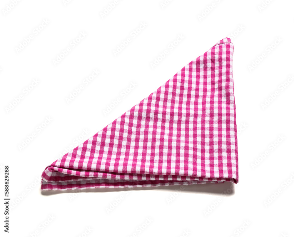 Plaid napkin on white background. Festa Junina (June Festival) celebration Plaid napkin on white background. Festa Junina (June Festival) celebration