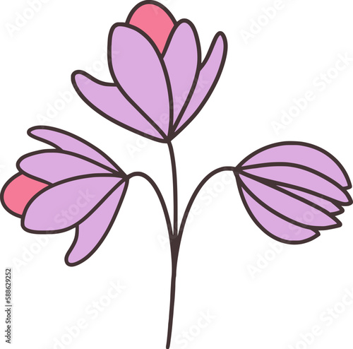 Easter Day Flower Flat hand Drawn Illustration