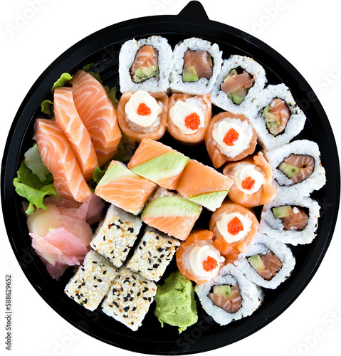 Close up of japanese food platter