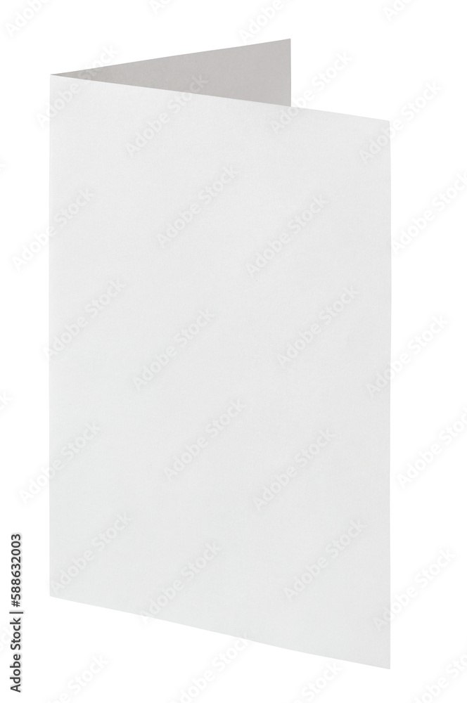 Blank folded flyer isolated on transparent background Blank folded flyer isolated on transparent background