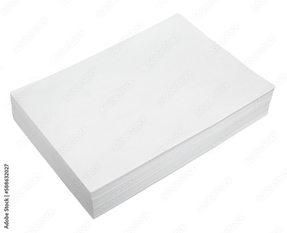 Stack of white paper isolated on transparent background Stack of white paper isolated on transparent background