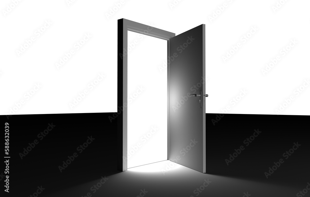 Naklejka premium Digitally generated image of open door