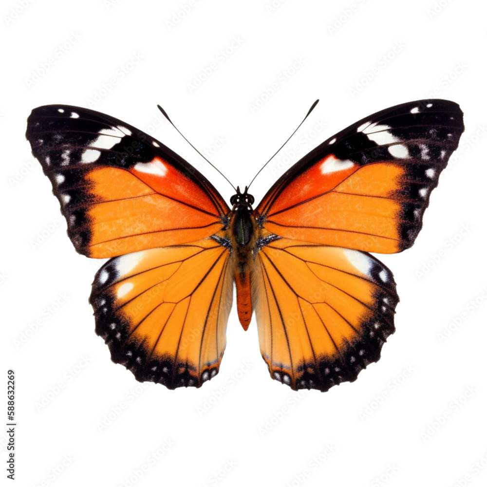 Obraz premium butterfly isolated on white, transparent background, PNG , digital ai art 