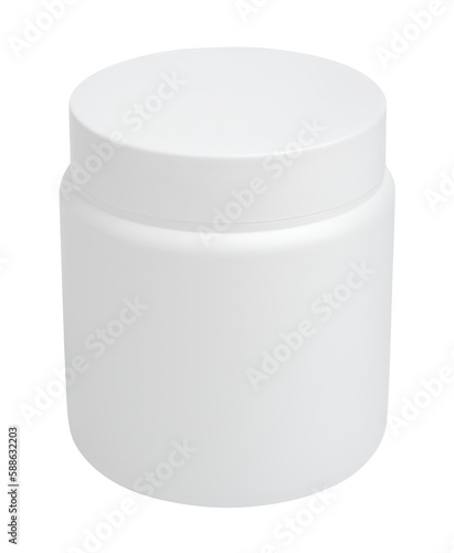 Jar for cosmetic cream or gel isolated on transparent background