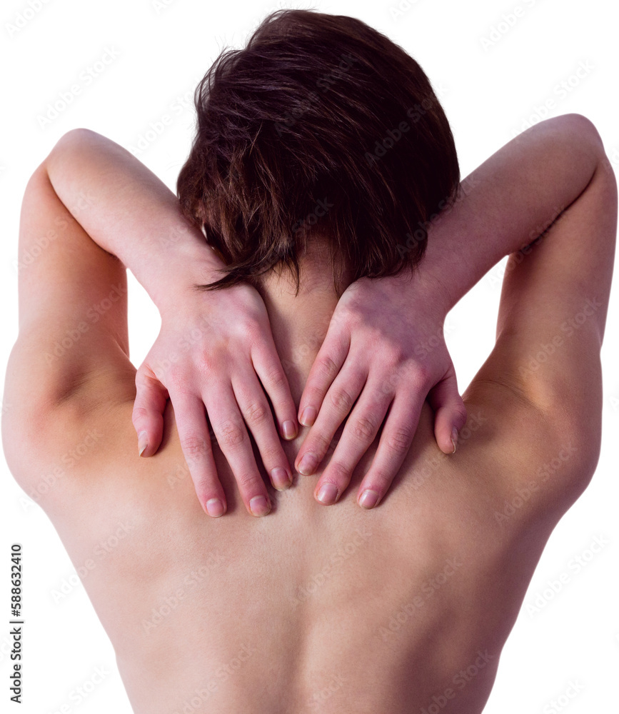 Fototapeta premium Nude woman with a neck injury