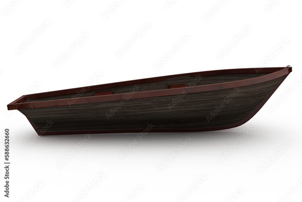 Fototapeta premium Brown wooden boat