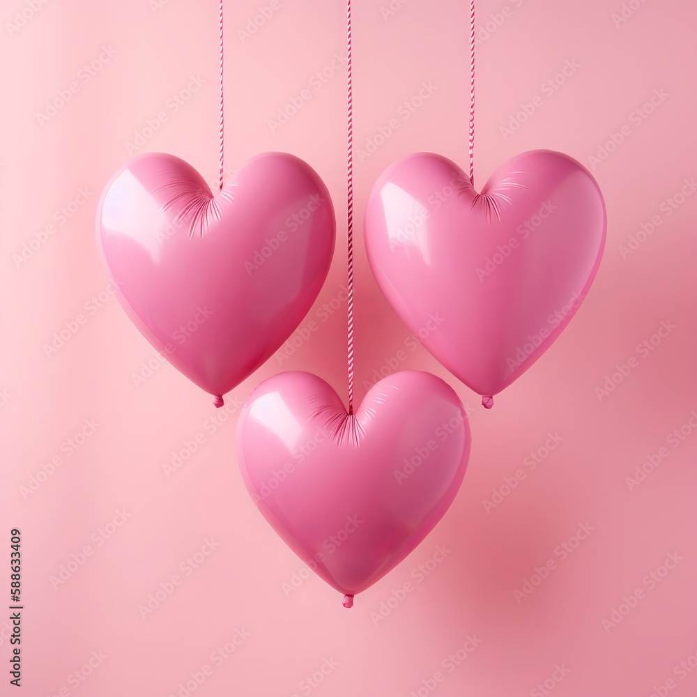 Illustration of hanging heart for mother's day, valentine's day and women's day, Generative ai