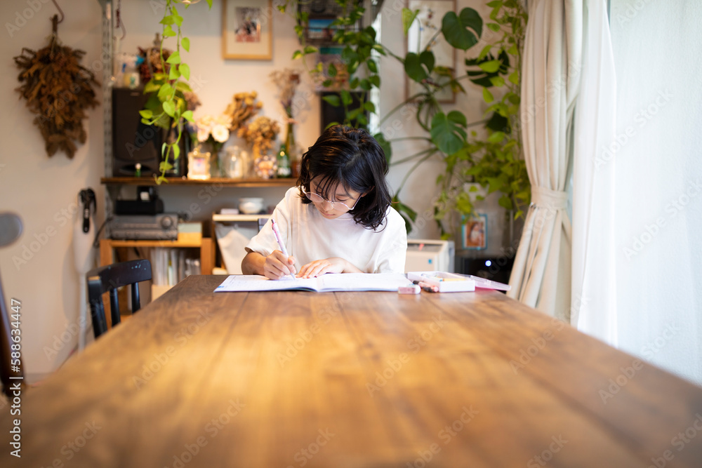 勉強する女の子 勉強する女の子