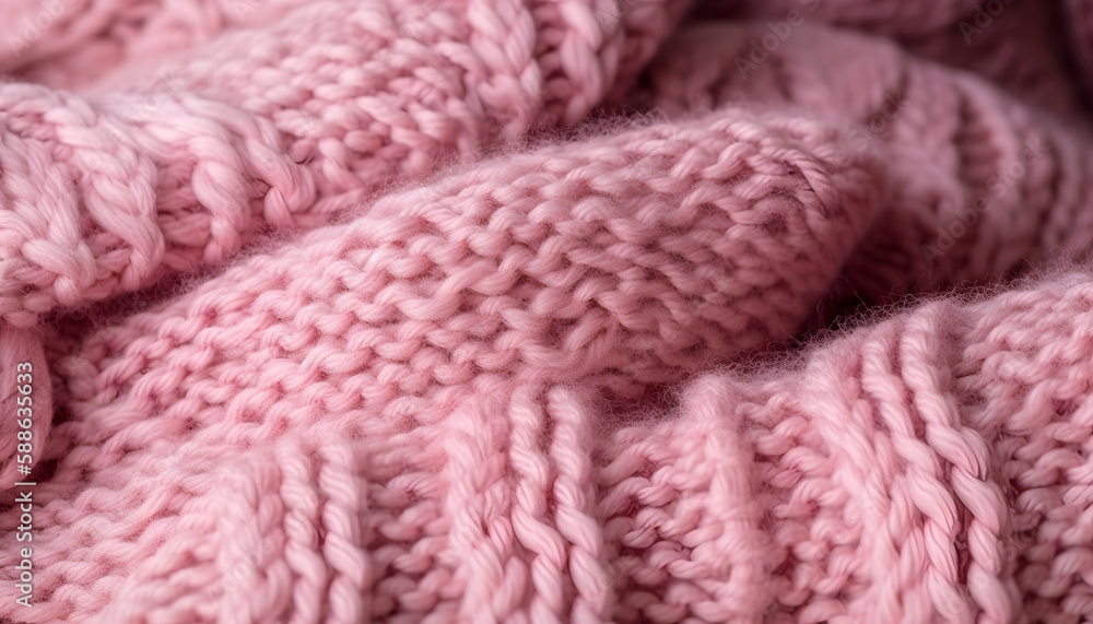 Soft Pink Wool Sweater Knitting Background - Cozy Handmade Craft and Style, Generative AI Soft Pink Wool Sweater Knitting Background - Cozy Handmade Craft and Style, Generative AI