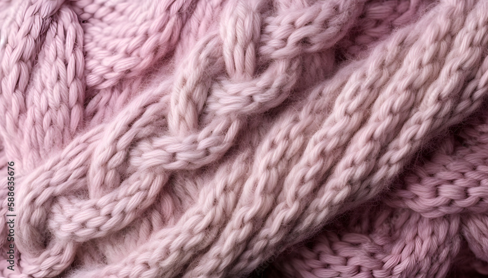Soft Pink Wool Sweater Knitting Background - Cozy Handmade Craft and Style, Generative AI