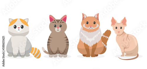 cat cartoon. pet characters illustration  