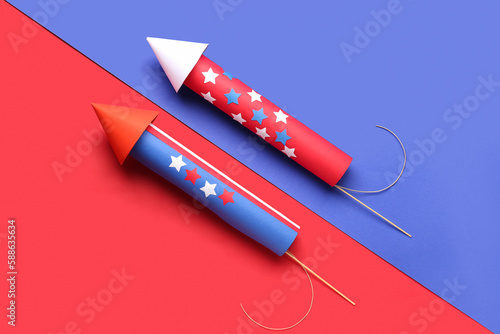 Patriotic paper firework ro...