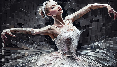 Colorful Watercolor Ballerina Oil Painted Ballet Dancer AI Generative