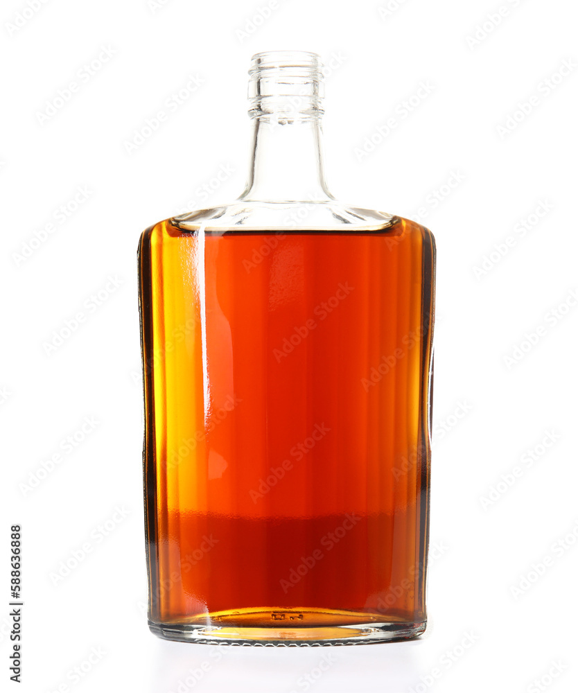 Bottle of rum on white background Bottle of rum on white background