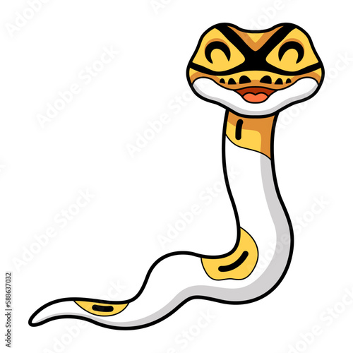 Cute albino pied ball python cartoon