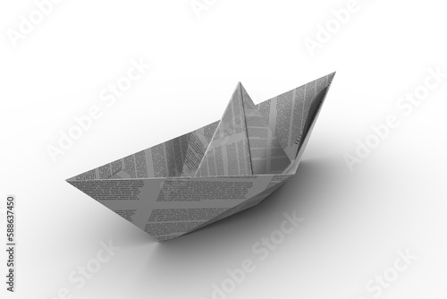 Origami boat made from paper