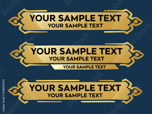 Gold Lower third Yellow Lower third Gold Banner Card news headline Luxury Design Pack Vector