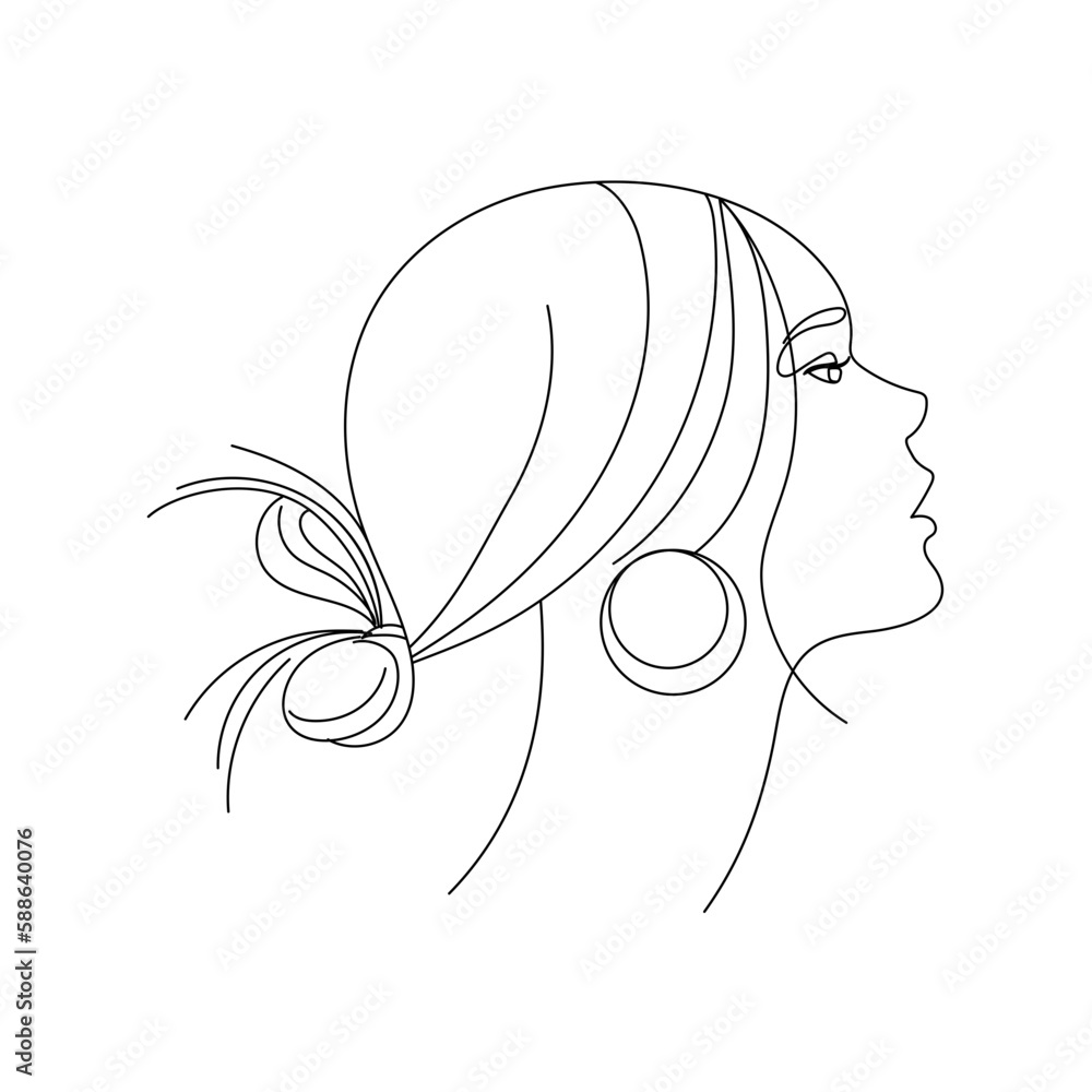 Line Art Woman Beauty Salon Logo Instagram Post, Continuous line art ...