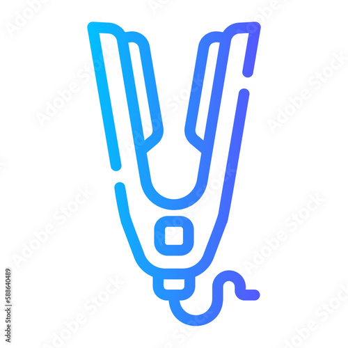 hair iron gradient icon