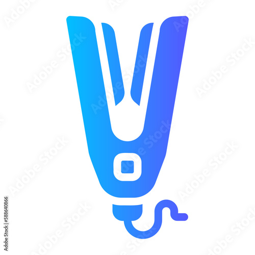 hair iron gradient icon