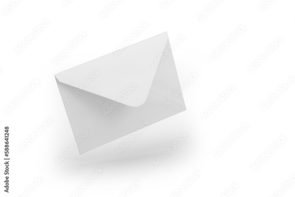 Naklejka premium White envelope mockup, blank template, levitation whis shadow