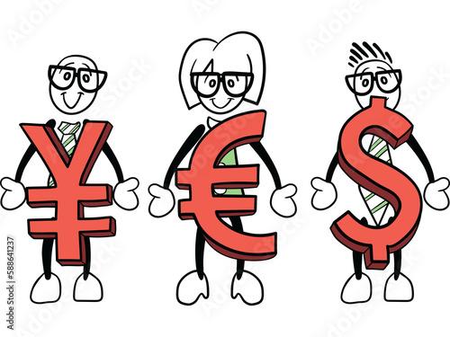 People holding currency symbol photo